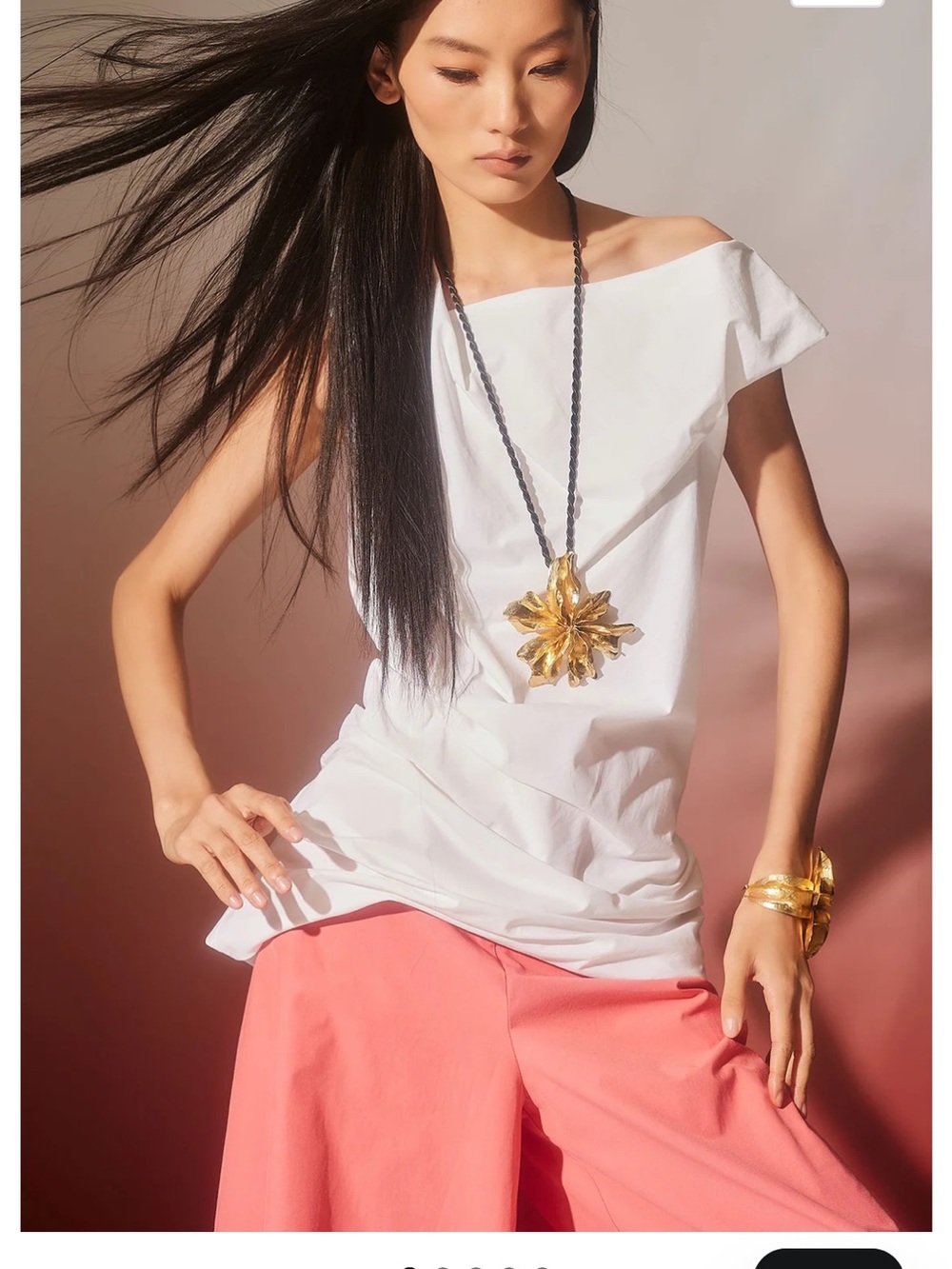 Natori White One-Shoulder Tank Top